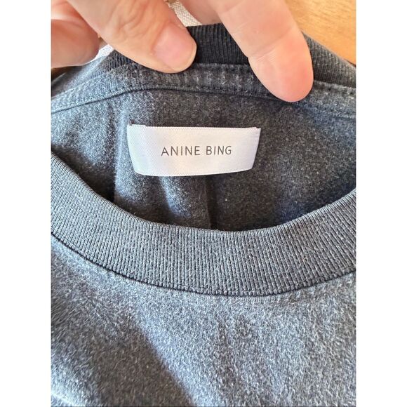 Anine Bing Limited Edition Lili Link Tee in Washed Black Size Medium - Picture 4 of 10